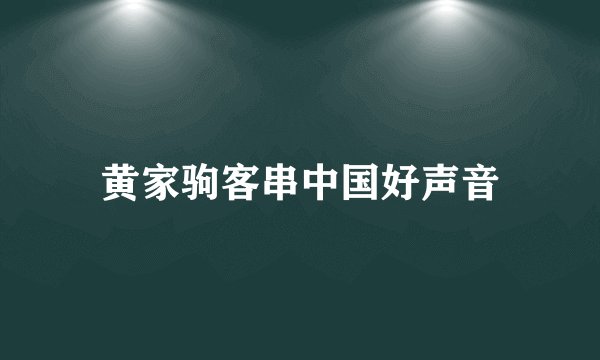 黄家驹客串中国好声音