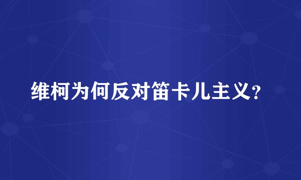 维柯为何反对笛卡儿主义？