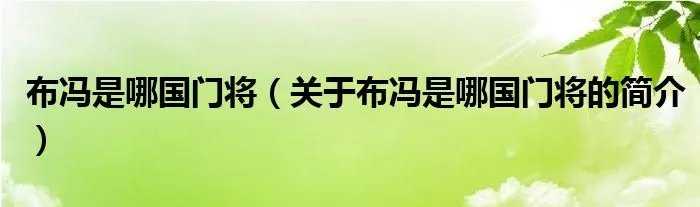 布冯是哪国门将（关于布冯是哪国门将的简介）