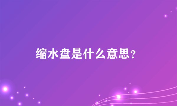 缩水盘是什么意思？