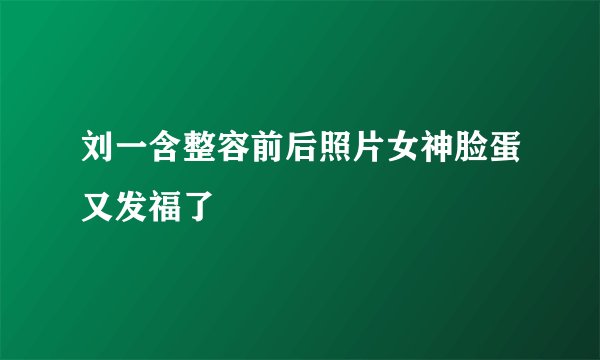 刘一含整容前后照片女神脸蛋又发福了