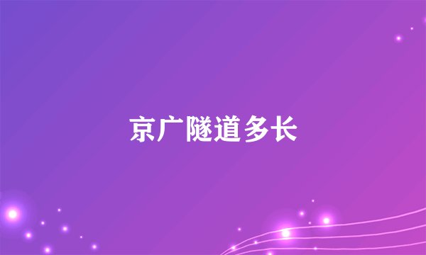 京广隧道多长