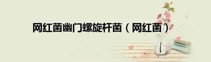 网红菌幽门螺旋杆菌（网红菌）