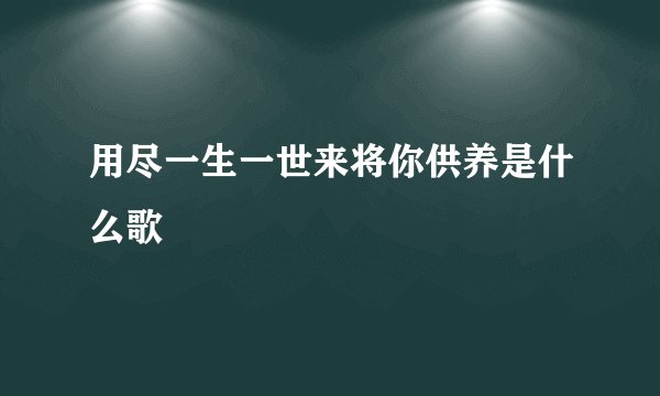 用尽一生一世来将你供养是什么歌