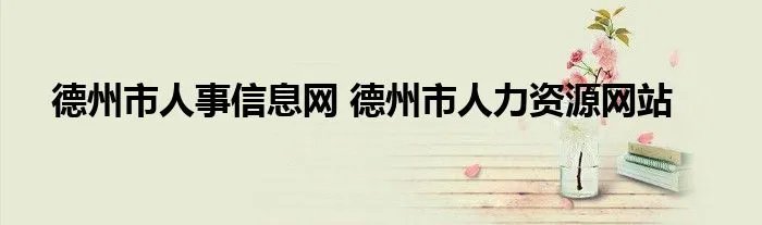 德州市人事信息网 德州市人力资源网站