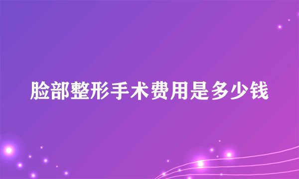脸部整形手术费用是多少钱