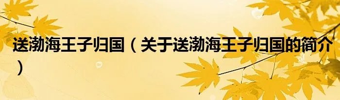送渤海王子归国（关于送渤海王子归国的简介）