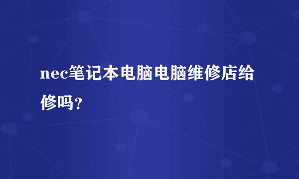 nec笔记本电脑电脑维修店给修吗？