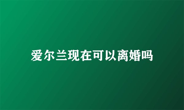 爱尔兰现在可以离婚吗