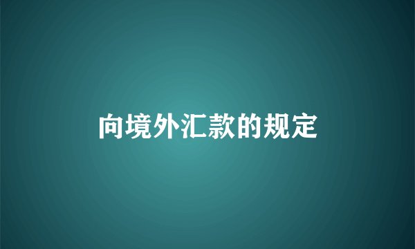 向境外汇款的规定