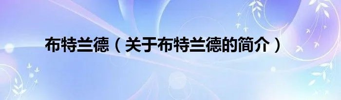 布特兰德（关于布特兰德的简介）