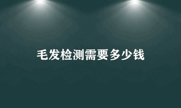 毛发检测需要多少钱