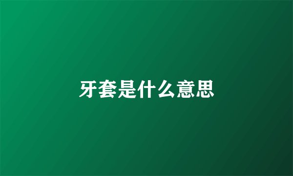 牙套是什么意思