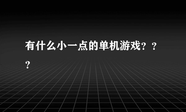 有什么小一点的单机游戏？？？
