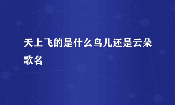 天上飞的是什么鸟儿还是云朵歌名