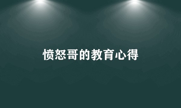 愤怒哥的教育心得