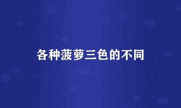 各种菠萝三色的不同