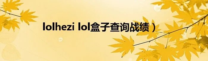 lolhezi lol盒子查询战绩)