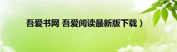 吾爱书网 吾爱阅读最新版下载）