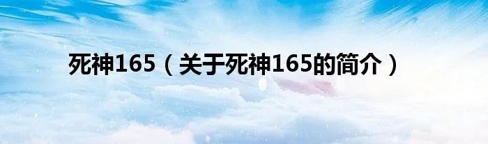 死神165（关于死神165的简介）