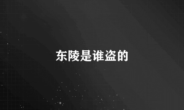 东陵是谁盗的
