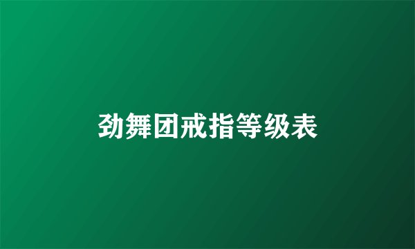 劲舞团戒指等级表