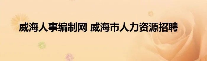 威海人事编制网 威海市人力资源招聘