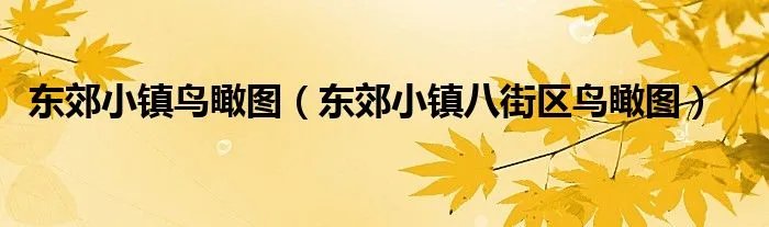 东郊小镇鸟瞰图(东郊小镇八街区鸟瞰图)