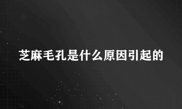 芝麻毛孔是什么原因引起的