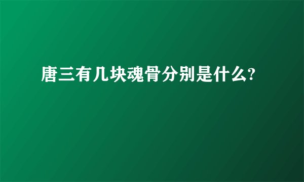 唐三有几块魂骨分别是什么?
