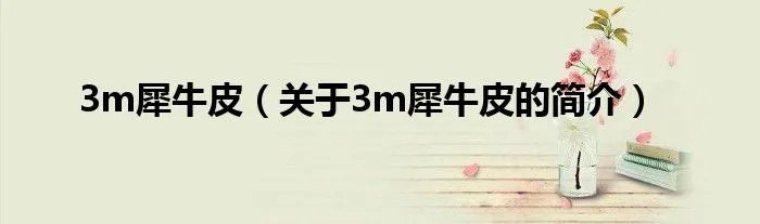 3m犀牛皮（关于3m犀牛皮的简介）