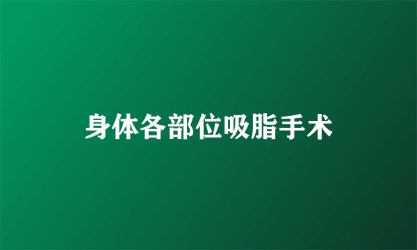 身体各部位吸脂手术