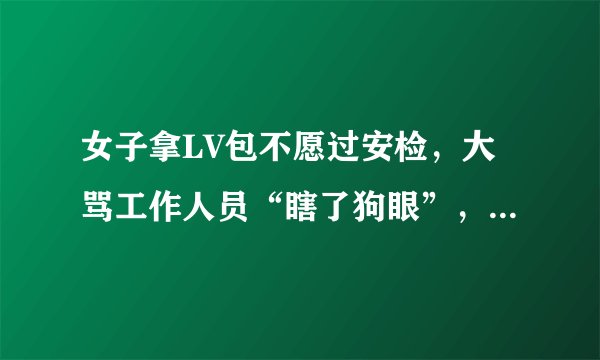 女子拿LV包不愿过安检，大骂工作人员“瞎了狗眼”，你怎么看？