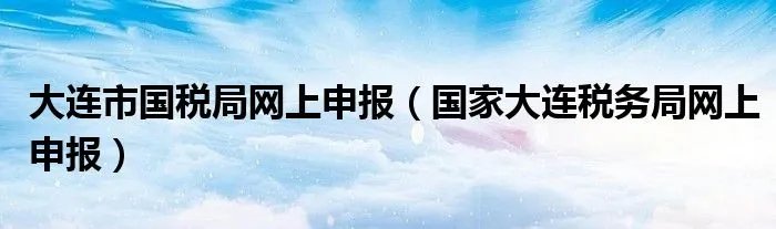 大连市国税局网上申报（国家大连税务局网上申报）