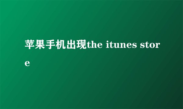 苹果手机出现the itunes store