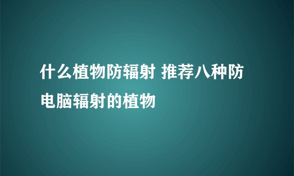 什么植物防辐射 推荐八种防电脑辐射的植物