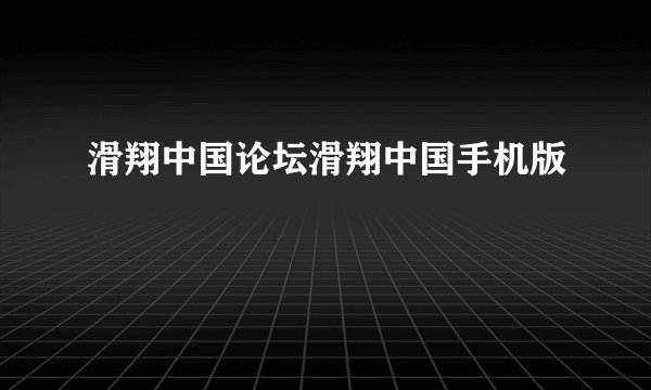 滑翔中国论坛滑翔中国手机版