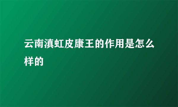 云南滇虹皮康王的作用是怎么样的