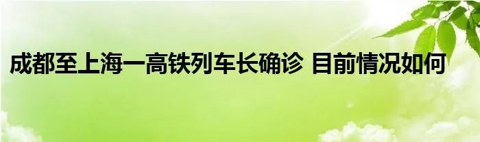 成都至上海一高铁列车长确诊 目前情况如何