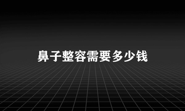 鼻子整容需要多少钱
