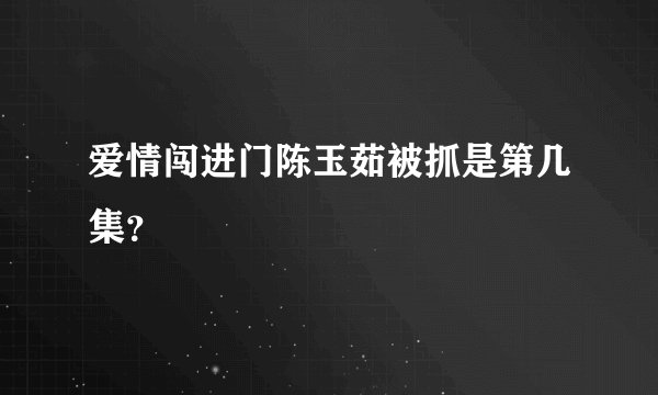 爱情闯进门陈玉茹被抓是第几集？