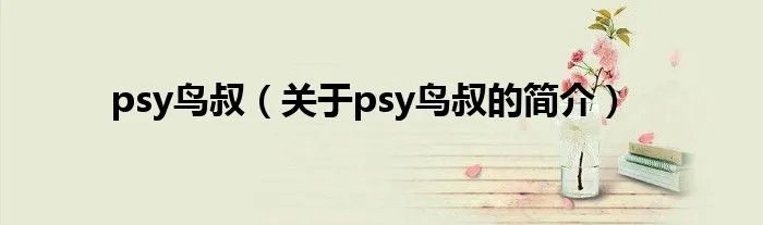 psy鸟叔（关于psy鸟叔的简介）
