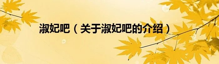 淑妃吧（关于淑妃吧的介绍）