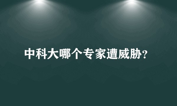 中科大哪个专家遭威胁？