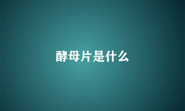 酵母片是什么