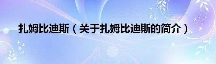 扎姆比迪斯（关于扎姆比迪斯的简介）