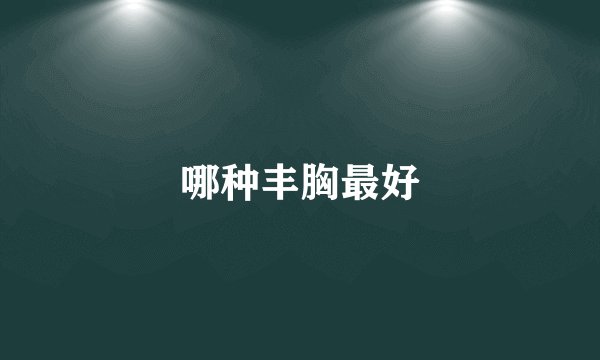哪种丰胸最好