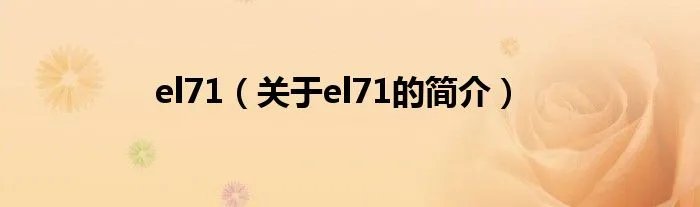 el71（关于el71的简介）
