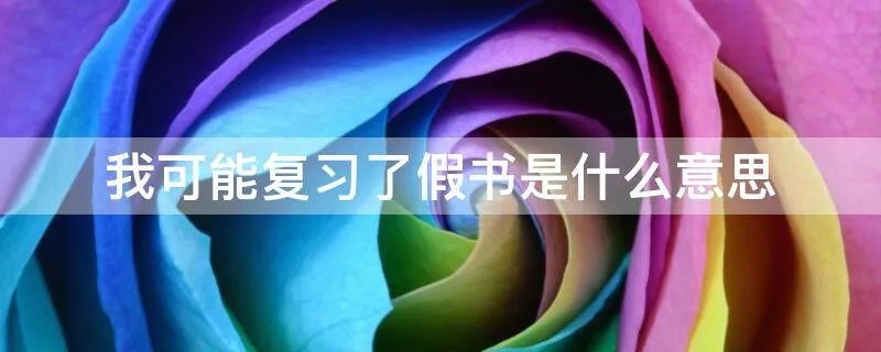 我可能复习了假书是什么意思