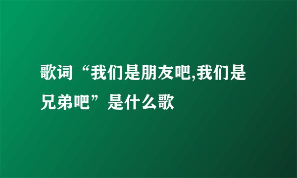 歌词“我们是朋友吧,我们是兄弟吧”是什么歌